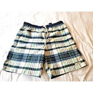 NWOT Tommy Hilfiger Swim Trunks Men’s Size XL Green Plaid Logo Boardshorts